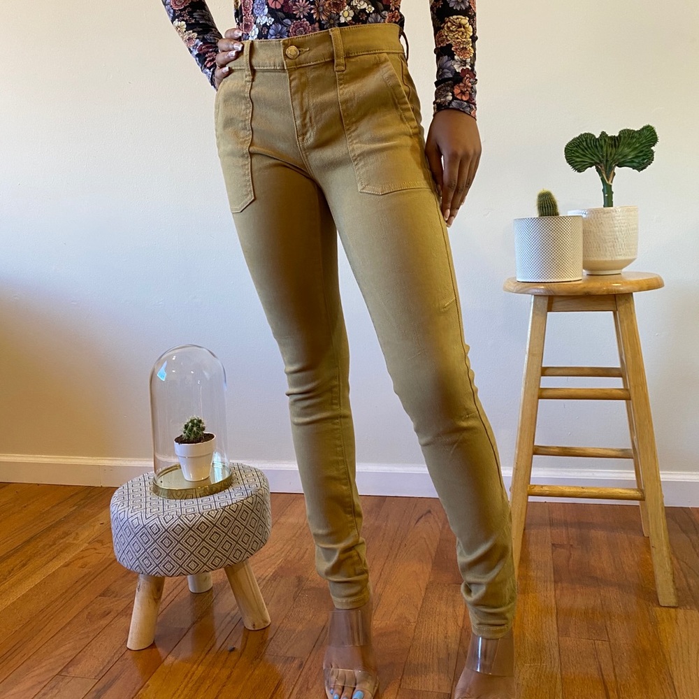 Khaki skinny jeans